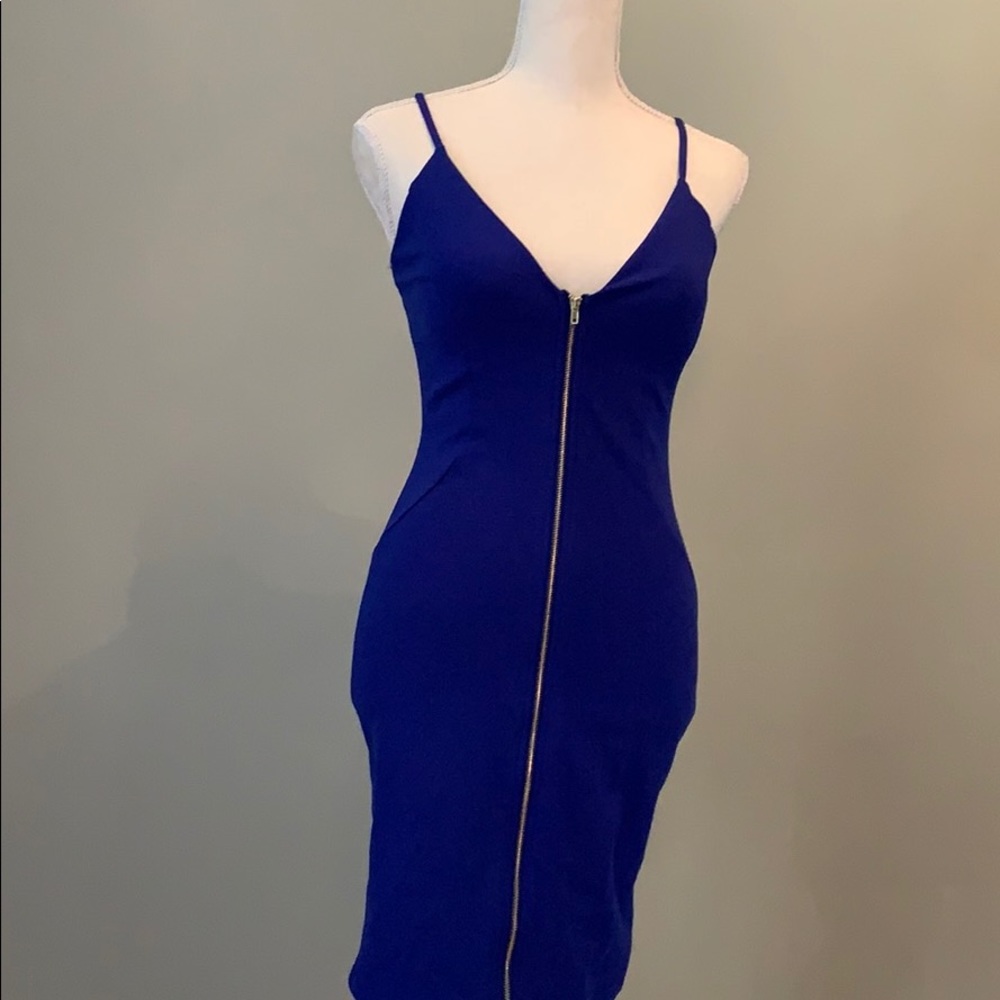 Cobalt blue body con dress
